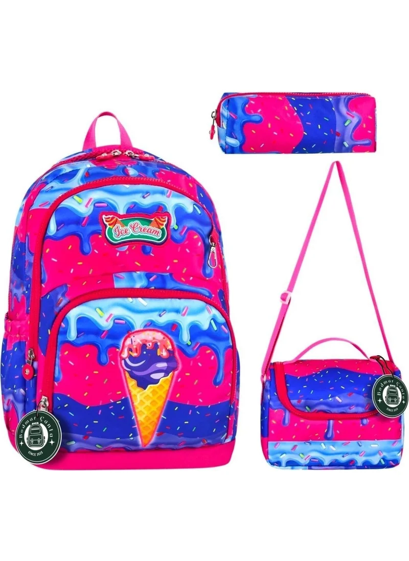 Masho Trend Candy Ice Cream School Bag + Thermal Nutrition + Pencil Case Ice Cream Bag Primary School Bag Backpack