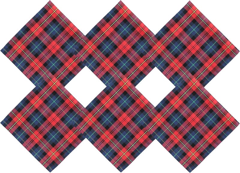 BETTERLINE 6 Plaid Tartan Oversized Napkins 17x17 Inches for Everyday Place Settings Rustic Farmhouse Decor Christmas Thanksgiving Dinner Holidays Family Dinners and BBQs Red Tartan Plaid - Image 4