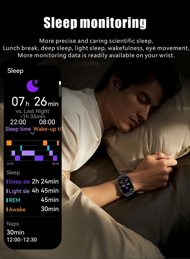 RollsTimi  Fashion Smart Watch for Men Women 2.01" GPS Fitness Tracker with Bluetooth Calling, 178 Sport Modes, Heart Rate/Sleep Monitor, Silver Smartwatch for Android iOS - Image 3