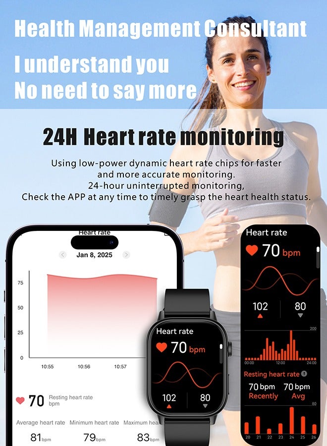 RollsTimi  Fashion Smart Watch for Men Women 2.01" GPS Fitness Tracker with Bluetooth Calling, 178 Sport Modes, Heart Rate/Sleep Monitor, Silver Smartwatch for Android iOS - Image 2