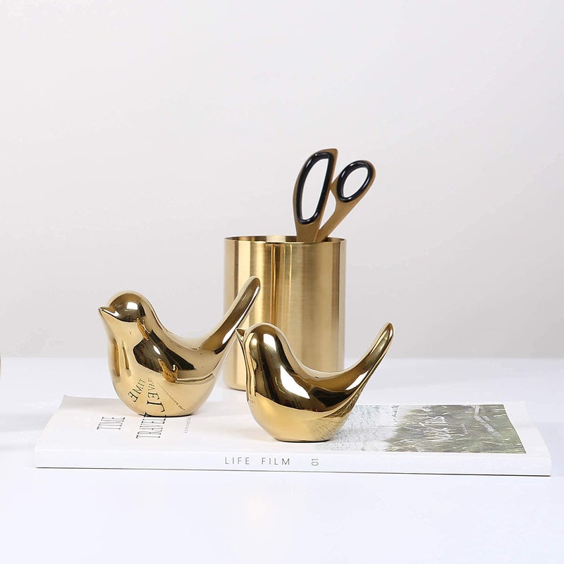 FANTESTICRYAN Small Birds Statues Gold Home Decor Modern Style Figurine Decorative Ornaments for Living Room  Bedroom  Office Desktop  Cabinets - Image 2