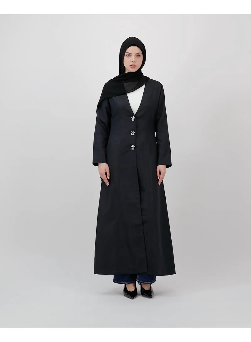 Eight Thirty Nine  Timber Bloom - Black | Moiré Abaya for Women | Best Price UAE