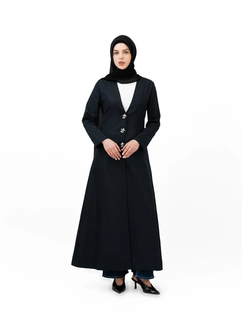Eight Thirty Nine  Timber Bloom - Black | Moiré Abaya for Women | Best Price UAE