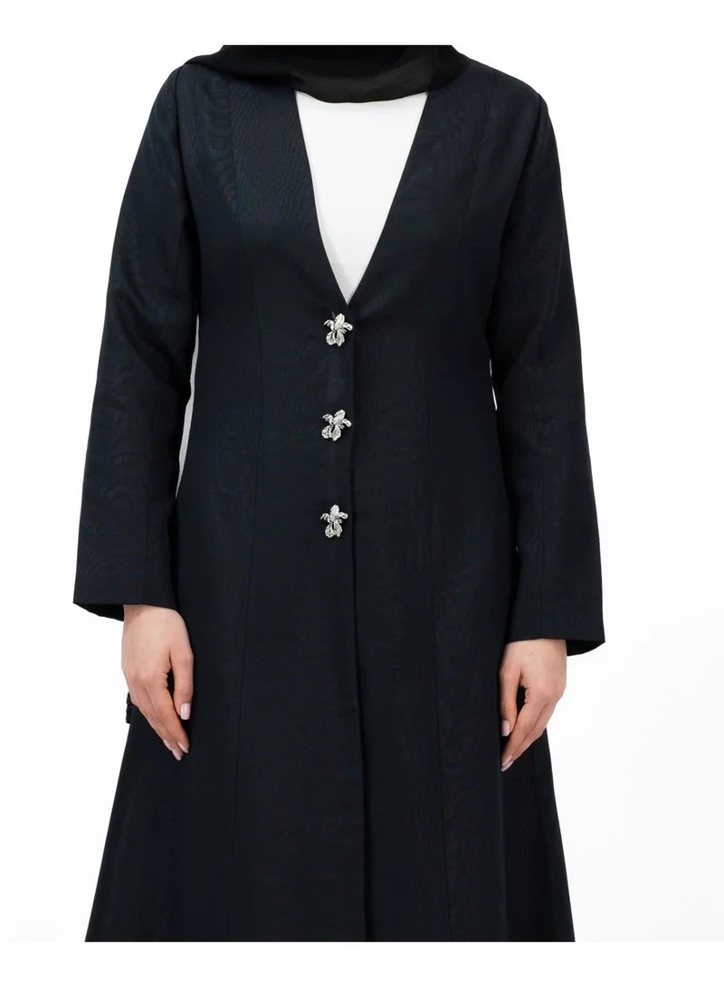 Eight Thirty Nine  Timber Bloom - Black | Moiré Abaya for Women | Best Price UAE