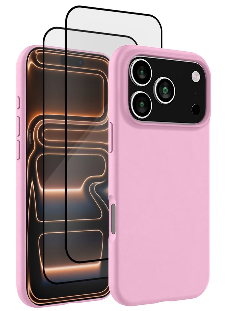 3 Packs Silicone Protective Phone Case for iPhone 17 Pro Max - Soft Anti-Scratch Microfiber Lining Ultra Slim Drop Protection Phone Cover with Two 3D Screen Protectors - - Image 1