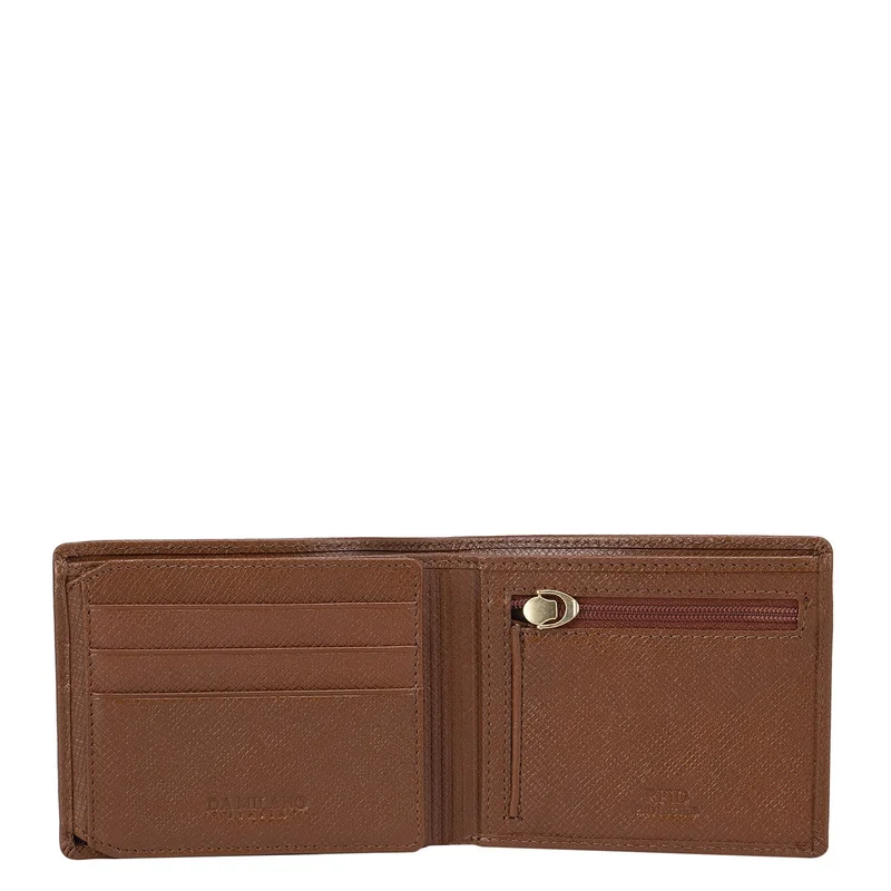 دا ميلانو Franzy Leather Mens Wallet - Cognac