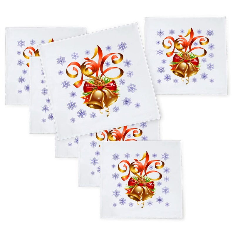 Khakee 6 Pcs Christmas Theme Silk Table Napkins 10x 10 for Xmas Decoration Christmas OrnamentsChristmas Giftxmas21077 - Image 1