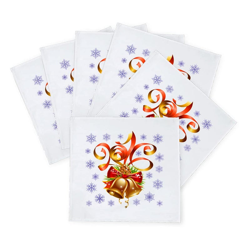 Khakee 6 Pcs Christmas Theme Silk Table Napkins 10x 10 for Xmas Decoration Christmas OrnamentsChristmas Giftxmas21077 - Image 2