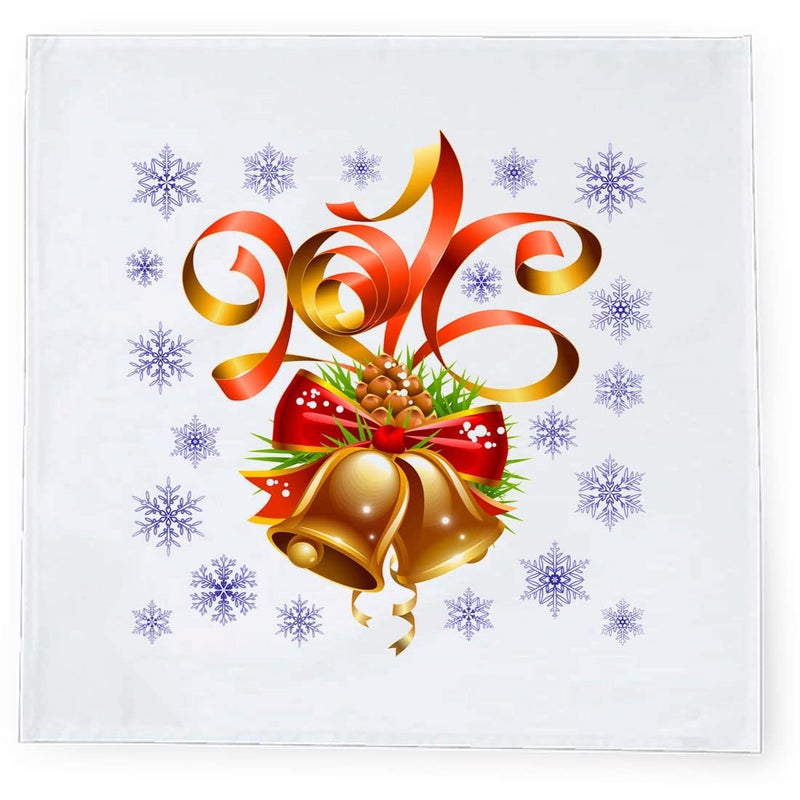 Khakee 6 Pcs Christmas Theme Silk Table Napkins 10x 10 for Xmas Decoration Christmas OrnamentsChristmas Giftxmas21077 - Image 3