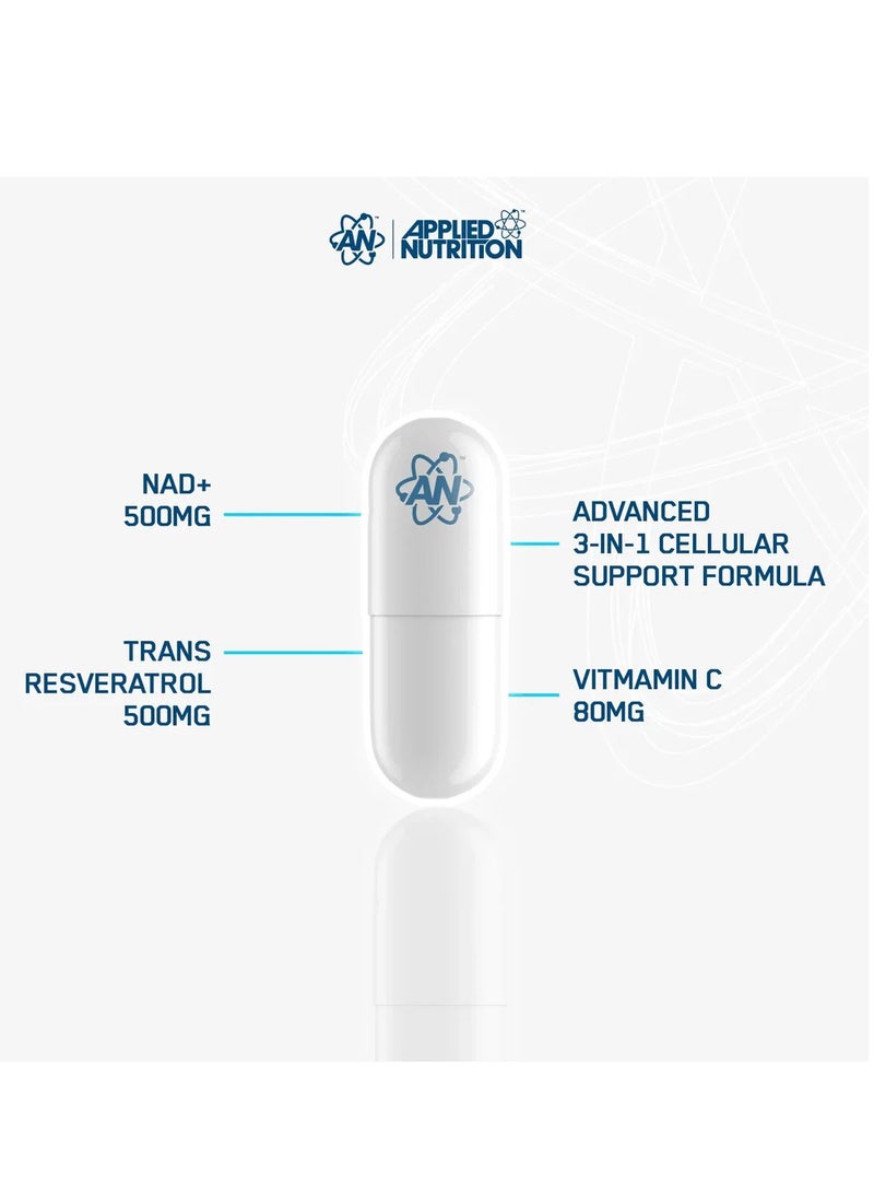 أبلايد نيوتريشن ريسفيراترول NAD+، 60 كبسولة - طاقة خلوية، دعم مضاد للأكسدة وتركيبة صحية يومية - Image 4