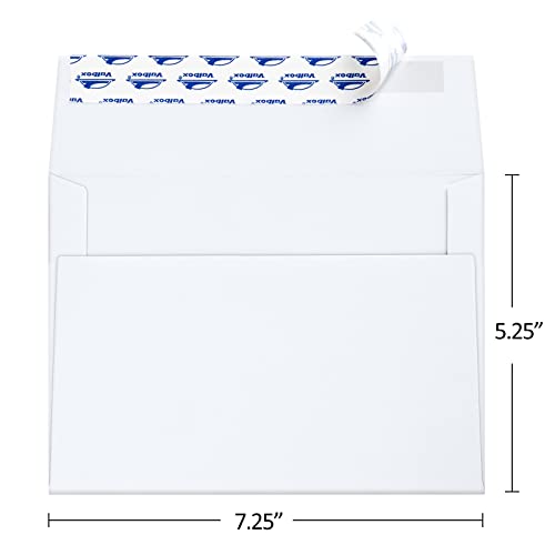 ValBox 200 Qty A7 Invitation Envelopes 5 x 7, 120GSM White Kraft Paper Envelopes for 5x7 Cards, Self Seal, Weddings, Invitations, Baby Shower, Stationery, Office, 5.25 x 7.25 Inches - Image 2