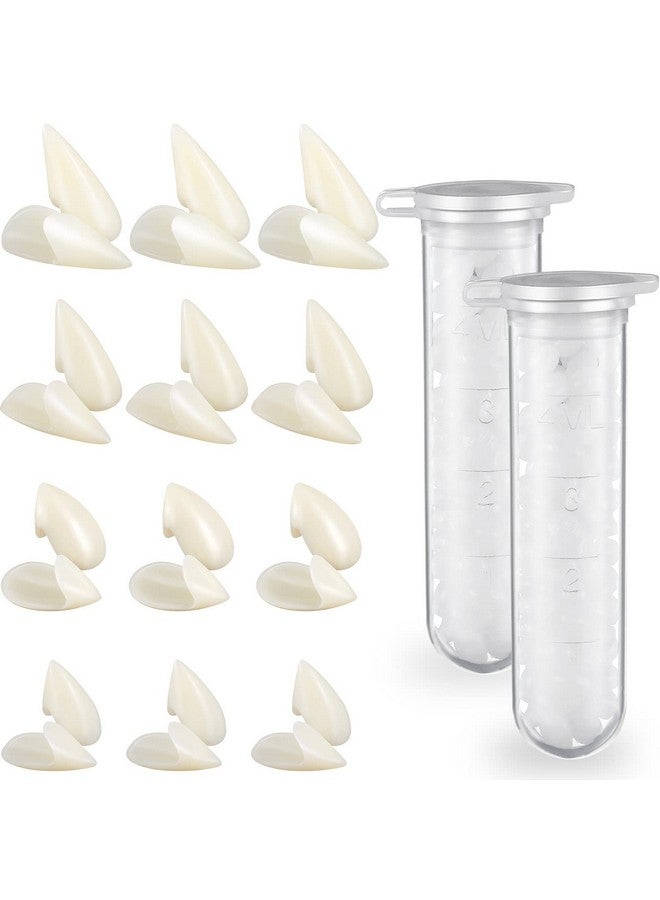 زانماي 12 زوجًا من زي أسنان مصاصي الدماء، 4 مقاسات من الأنياب المزيفة مع 2 كريات أسنان من أجل دعائم حفلات الهالوين - Image 1