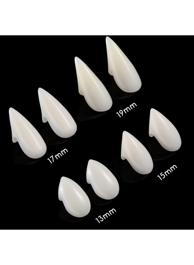 زانماي 12 زوجًا من زي أسنان مصاصي الدماء، 4 مقاسات من الأنياب المزيفة مع 2 كريات أسنان من أجل دعائم حفلات الهالوين - Image 2