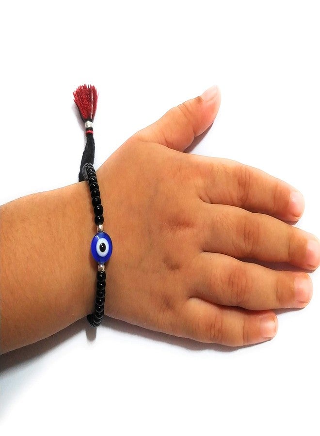 Jewel string Evil Eye Baby Nazariya adjustable bracelet (1 pair) Newborn baby to 4 years toddlers (unisex)(Not for anklet) - Image 2