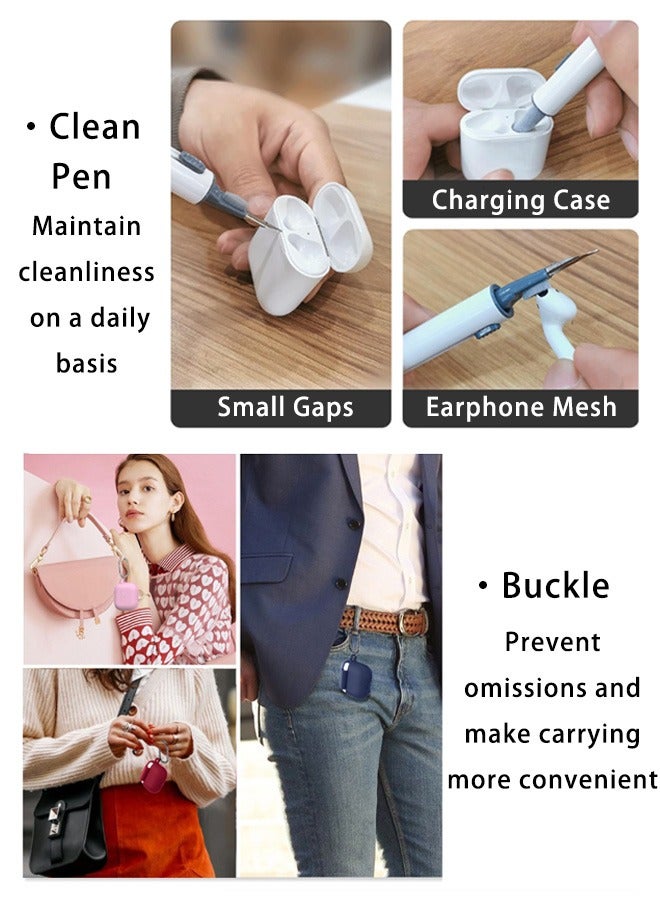 YONK Charging Case Cover for AirPods 4th Generation 2024, 360° Protection-Waterproof+Anti-scratch+Equipped with Dust Plug, Thick and Durable,Food Grade Silicone Polishing Integrated Design,with Clean Pen and Buckle, Grey  - Image 5