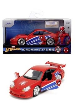 JADA Jada Marvel Spider-Man Porsche 911 GT3 RS 996 Die-cast Car (1:32, Red)  - Image 1