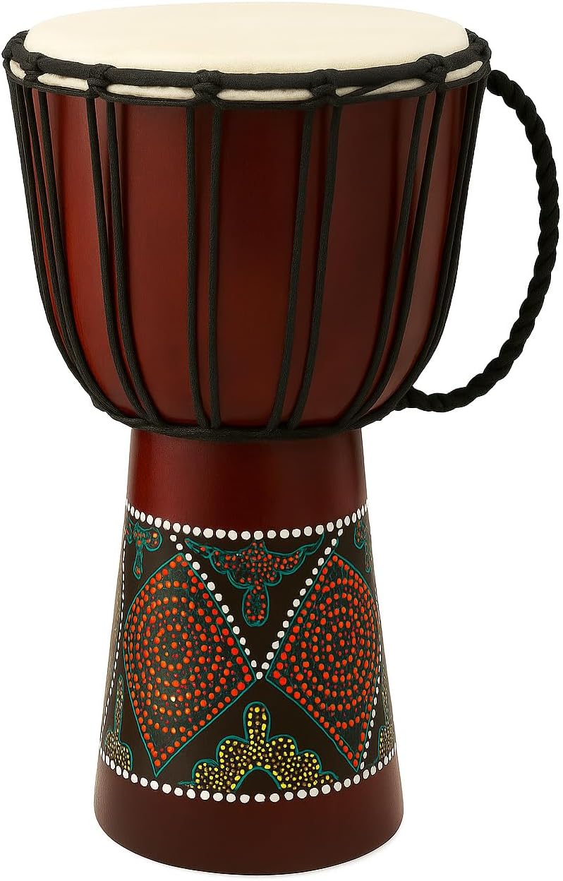 Jive Djembe Drum – 16" African Hand Drum, Bongo & Congo Style Percussion – Solid Mahogany with Goat Skin Head – Professional Djembe for Circles, Meditation & World Music - NOT MADE IN CHINA - Image 1