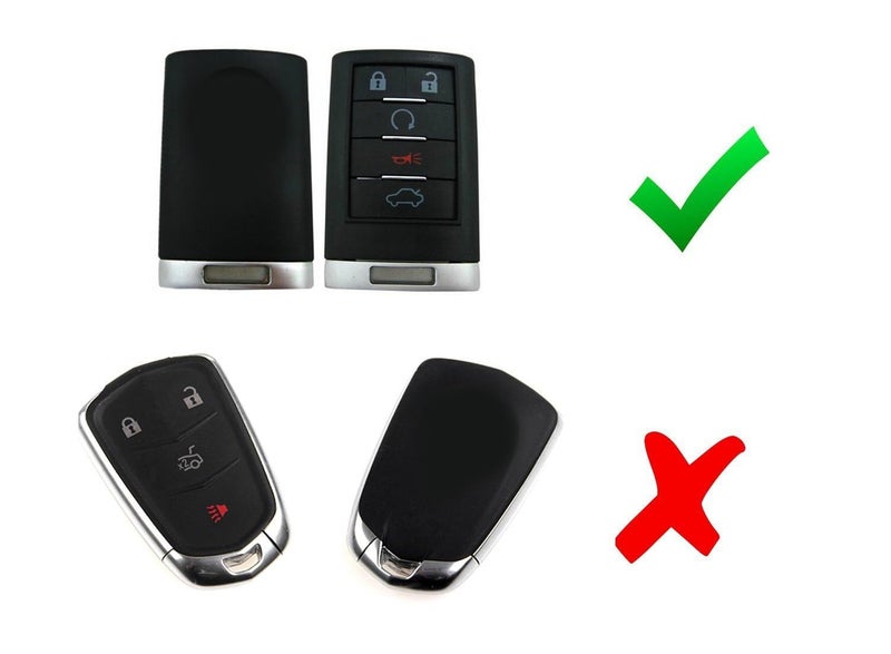 iJDMTOY Glossy Black Carbon Fiber Finish Exact Fit Key Fob Shell Cover w/Keychain For Cadillac ATS CTS DTS XTS SRX STS Escalade or Chevrolet C7 Corvette, etc - Image 2