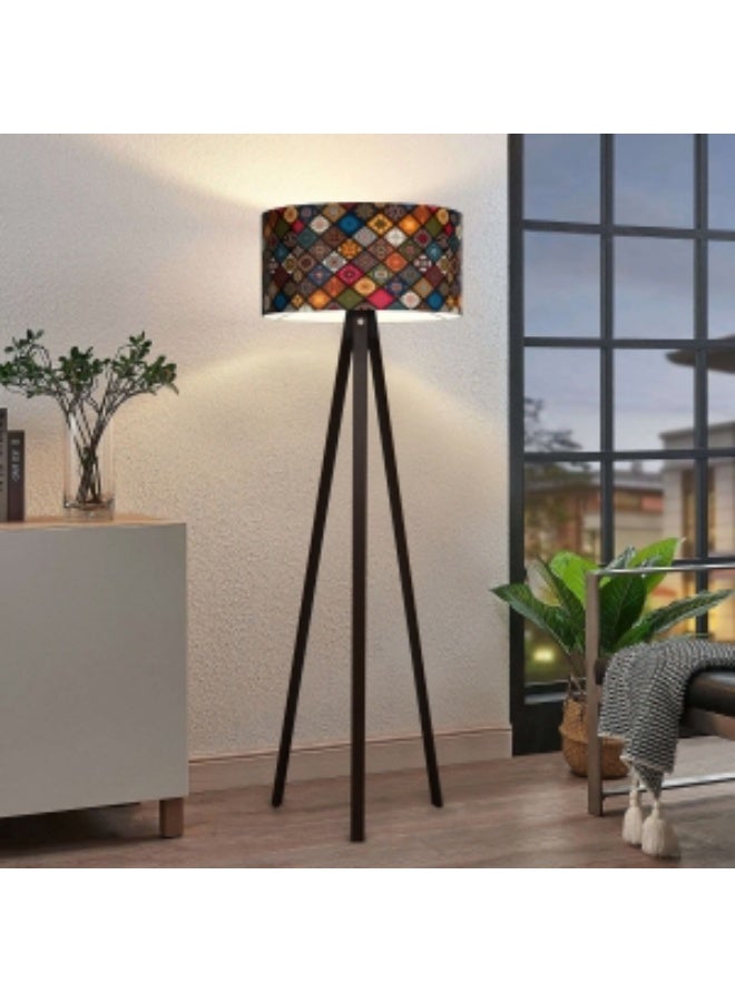 Bohemian Patterned Tripod Floor Lamp | E27 Socket | 140 cm | Decorative Standing Lamp for Home & Office - Image 2