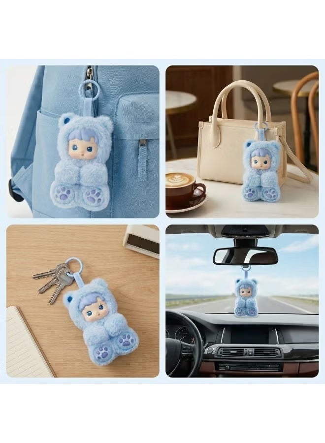 HACIPUPU Gummy Bear Series Vinyl Plush Pendant Keychain – Cute Blue Bear Stuffed Animal Doll Bag Charm | Soft Fluffy Action Figure Keyring for Backpack | Kawaii Collectible Gift for Girls Boys Birthday - Image 4