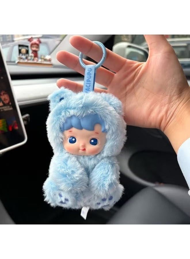 HACIPUPU Gummy Bear Series Vinyl Plush Pendant Keychain – Cute Blue Bear Stuffed Animal Doll Bag Charm | Soft Fluffy Action Figure Keyring for Backpack | Kawaii Collectible Gift for Girls Boys Birthday - Image 3