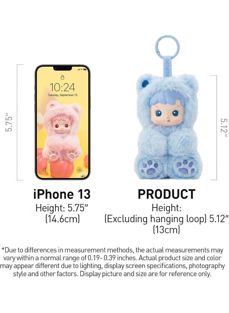 HACIPUPU Gummy Bear Series Vinyl Plush Pendant Keychain – Cute Blue Bear Stuffed Animal Doll Bag Charm | Soft Fluffy Action Figure Keyring for Backpack | Kawaii Collectible Gift for Girls Boys Birthday - Image 2