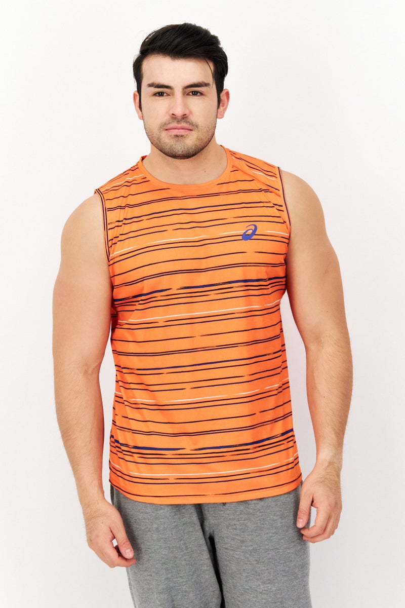 asics Men Sportswear Fit Sleeveless Running Vest, Mutlicolor - Image 1