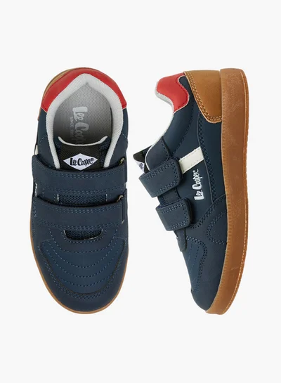 Lee Cooper Boys' Panelled Sneakers with Hook and Loop Closure