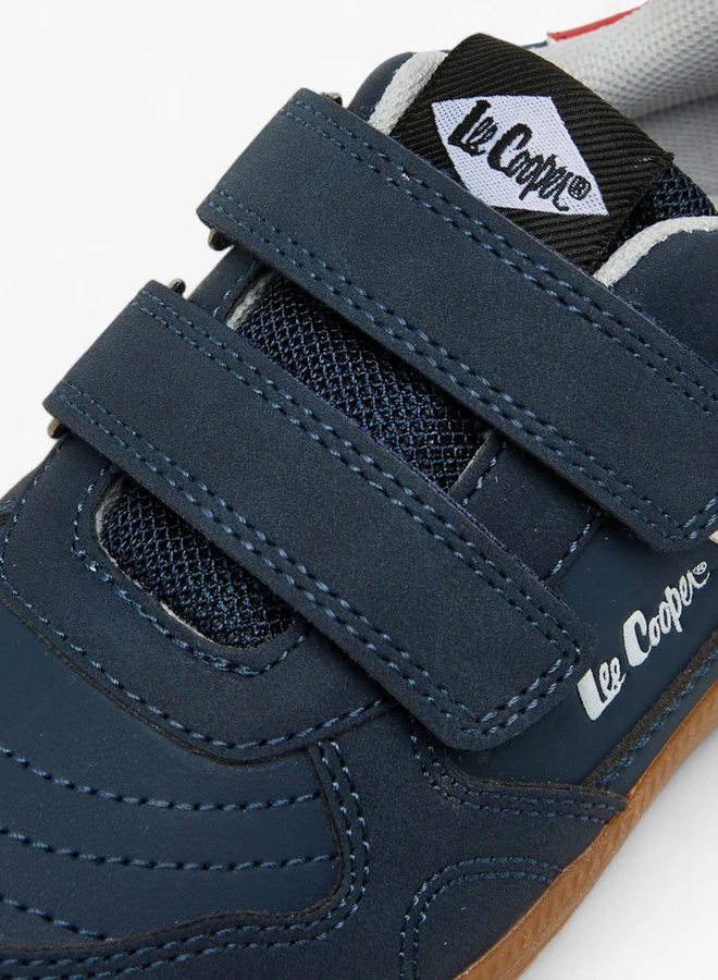 Lee Cooper Boys' Panelled Sneakers with Hook and Loop Closure