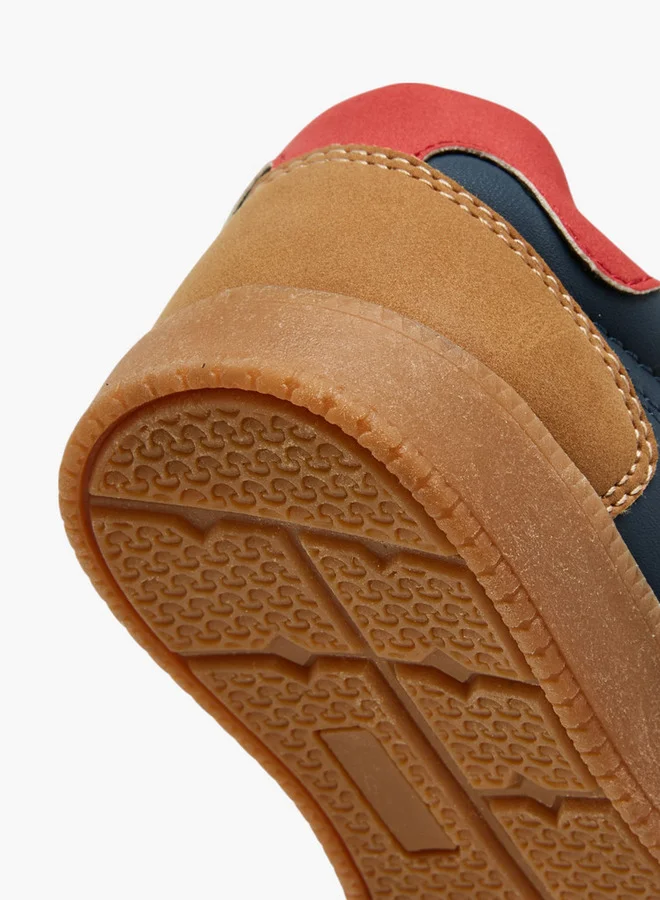 Lee Cooper Boys' Panelled Sneakers with Hook and Loop Closure