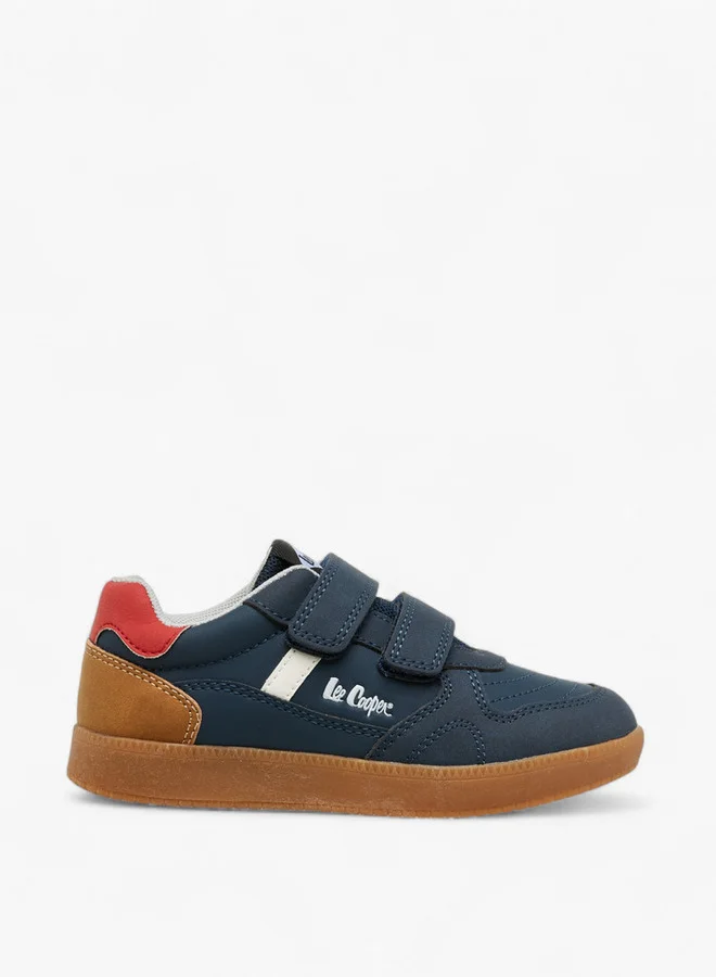Lee Cooper Boys' Panelled Sneakers with Hook and Loop Closure