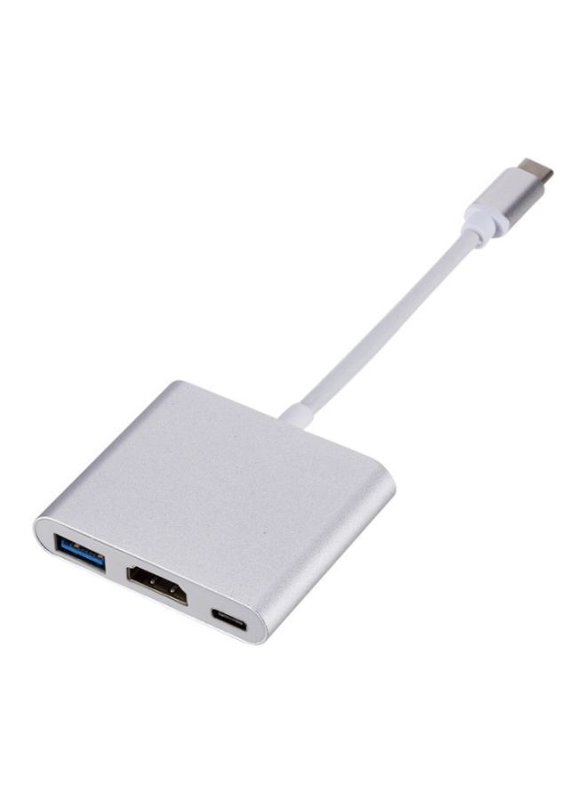 NIBEMINENT USB Hub Adapter Silver  - Image 1