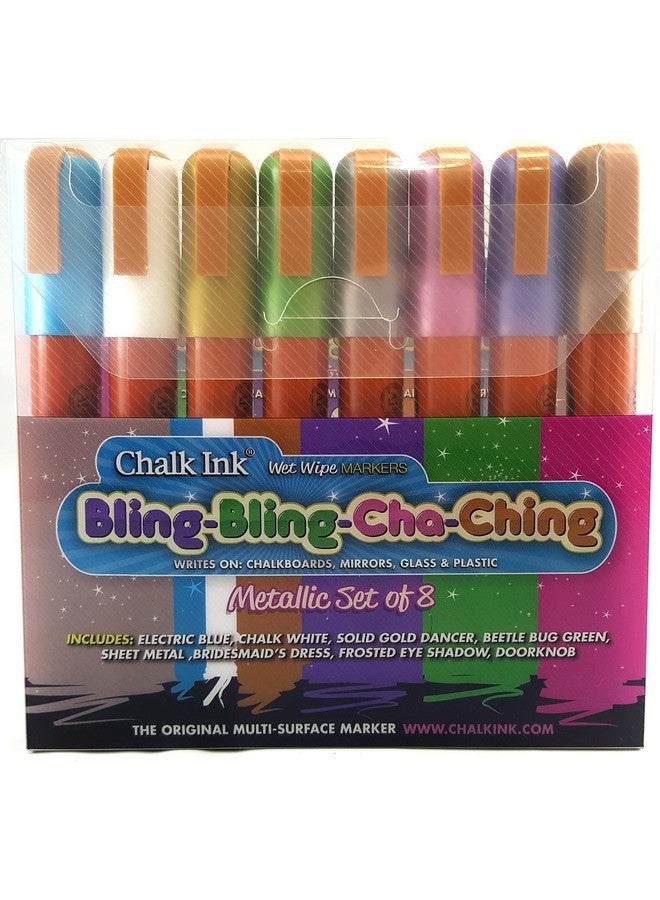 Chalk Ink 6Mm Bling-Bling Cha Ching Wet Wipe Markers, 8-Pack - Image 1