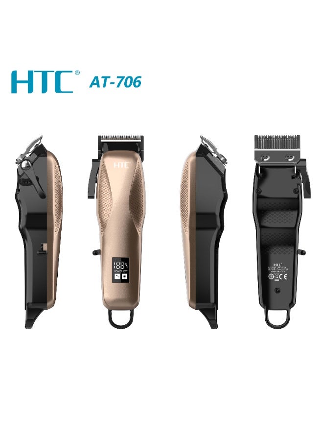إتش تي سي ماكينة حلاقة الشعر الكهربائية القابلة لإعادة الشحن HTC AT-706 الاحترافية بالجملة، والمخصصة لتقنية تعدين المساحيق. - Image 5