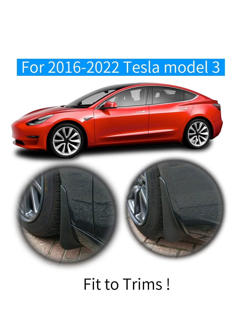 Generic Mud Flaps Splash Guards Fender for Tesla Model 3, Front Rear Mudguard Kit Auto Fender Mudflaps with Screws Full Protection Customized No Need to Drill Holes Set of 4  - Image 5