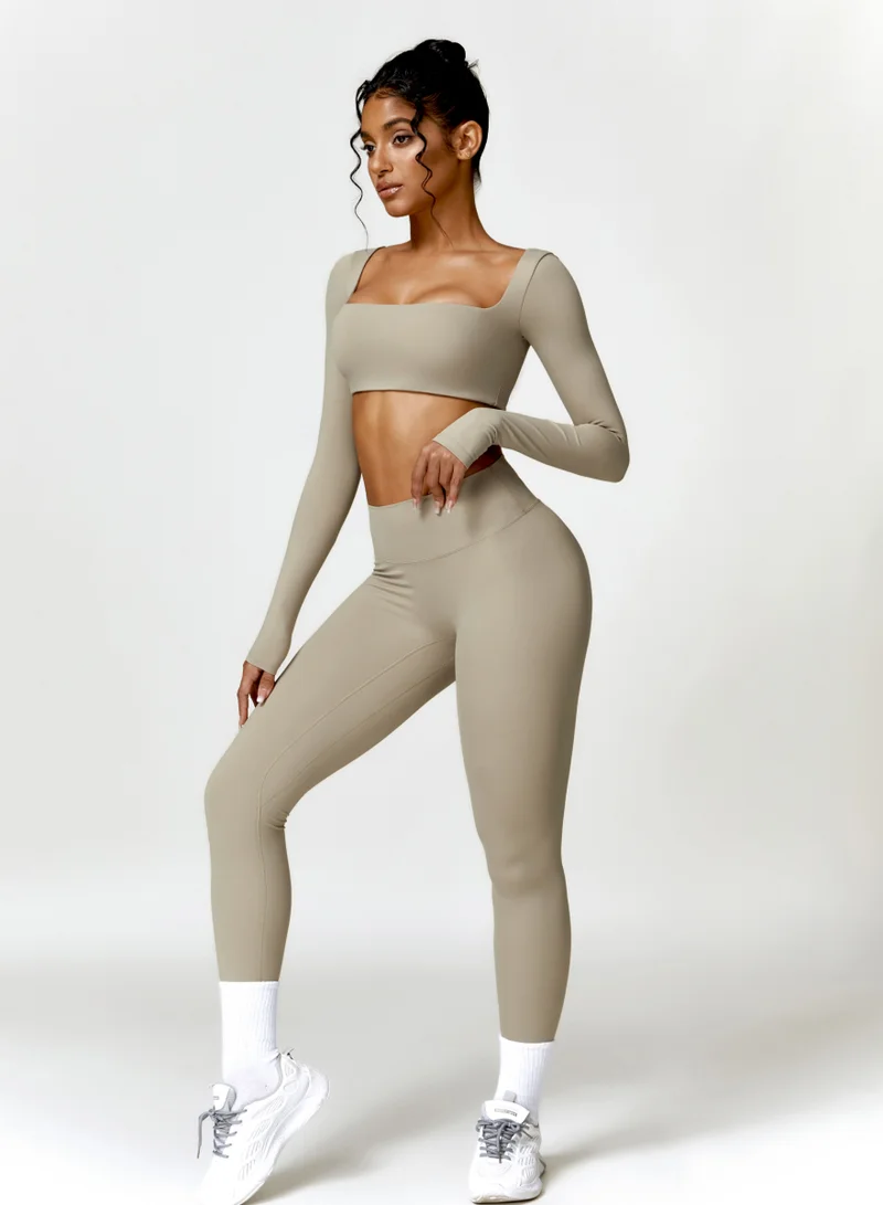 Kawn.yoga Milky White Womens High Waist Scrunch Contour Leggings for Women | Best Price UAE