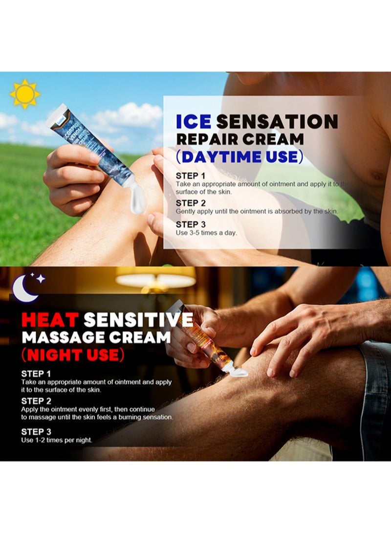 Sumifun 2 Pieces Pack Ice And Hot Double Pain Relief Cream，Bee Venom Scorpion Venom Pain Relief Cream，Muscle And Joint Pain Relief Gel，Suitable For Neck，Shoulders，Hands，Feet And All Parts Of The Body（20ml+20ml） - Image 3
