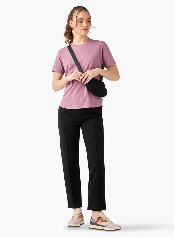 Kappa Kappa Logo Detail Crew Neck T-shirt with Short Sleeves