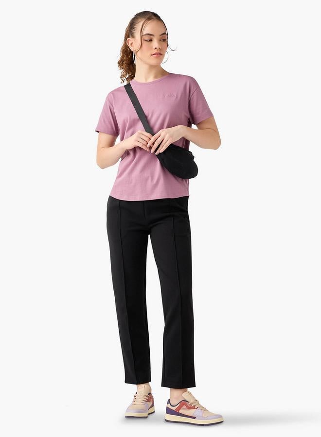 Kappa Logo Detail Crew Neck T-shirt with Short Sleeves - Image 2