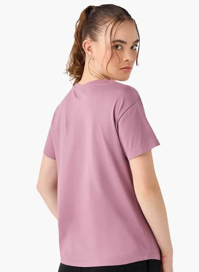 Kappa Kappa Logo Detail Crew Neck T-shirt with Short Sleeves