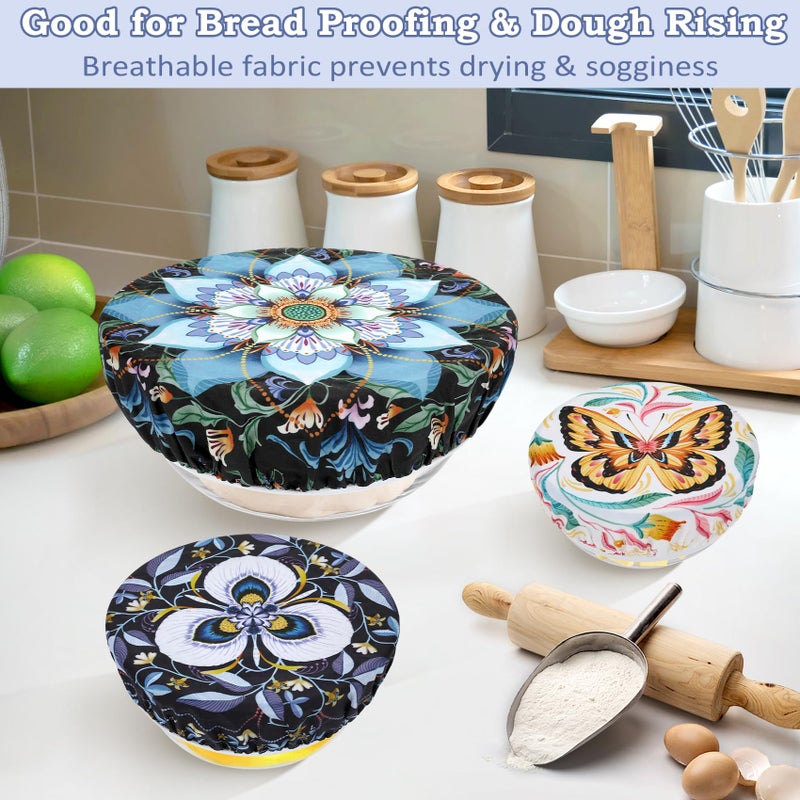 Revahope 5-Size Reusable Beeswax Bowl Covers for Bread Proofing, Cotton Cloth Flexible Beeswax Wraps for Food Storage - Image 5