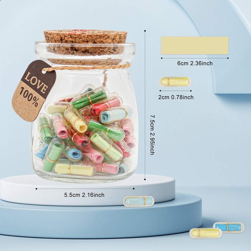 KBFUSHI Capsule Letters Message in a Bottle - Cute Things Gifts for Boyfriend Girlfriend - Love Letter for Anniversary, Birthday,Valentines Day, Mother's Day Gift (Mixed Color 50pcs) - Image 3