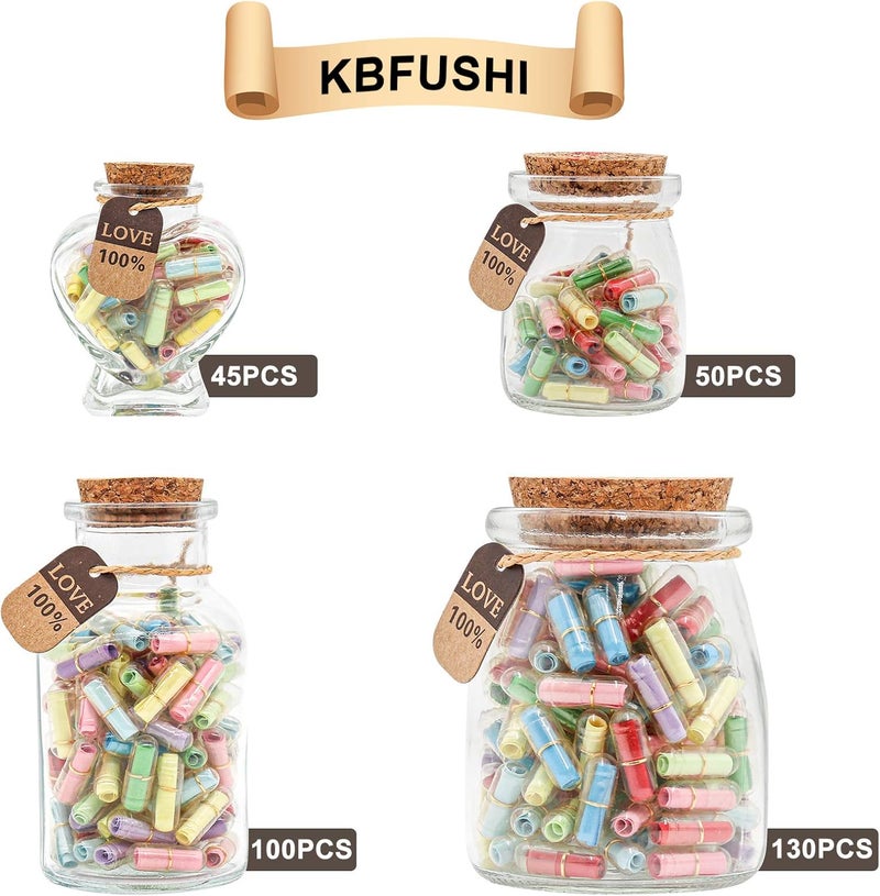 KBFUSHI Capsule Letters Message in a Bottle - Cute Things Gifts for Boyfriend Girlfriend - Love Letter for Anniversary, Birthday,Valentines Day, Mother's Day Gift (Mixed Color 50pcs) - Image 4