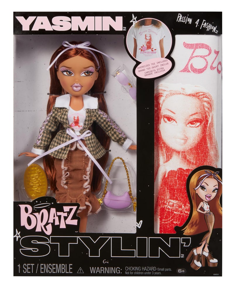 Bratz Stylin Yasmin Fashion Doll with Customizable TShirt for You and Accessories