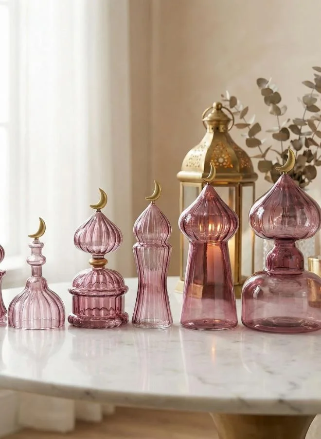 صلصال سكن - قطعة زجاج زينة رمضان سكن مصنوعة يدوياً