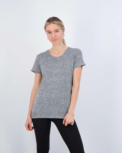 REALESSENTIALS Real Essentials 5 Pack: Women's Short Sleeve T-Shirts Workout Tops Fitness Pilates Gym Activewear Athletic (Plus Available), Set 2, XL, Pack of 5 - Image 2