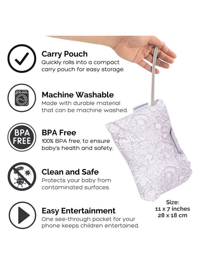 suessie Shopping Cart Cover for Baby or Toddler | 2-in-1 High Chair Cover | Compact Universal Fit | Unisex for Boy or Girl | Includes Carry Bag | Machine Washable | Fits Restaurant Highchair | Sweet Dreams - Image 5