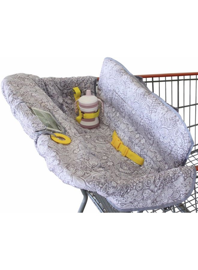 suessie Shopping Cart Cover for Baby or Toddler | 2-in-1 High Chair Cover | Compact Universal Fit | Unisex for Boy or Girl | Includes Carry Bag | Machine Washable | Fits Restaurant Highchair | Sweet Dreams - Image 1