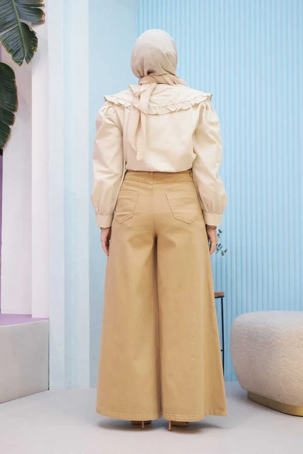 Neways 1162-GABARDIN Trouser Skirt Beige
