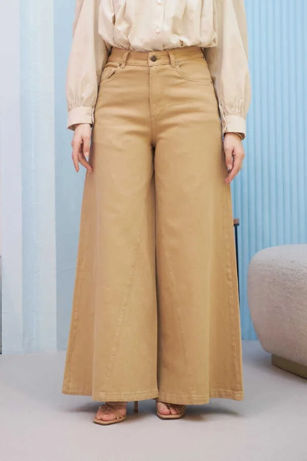 Neways 1162-GABARDIN Trouser Skirt Beige